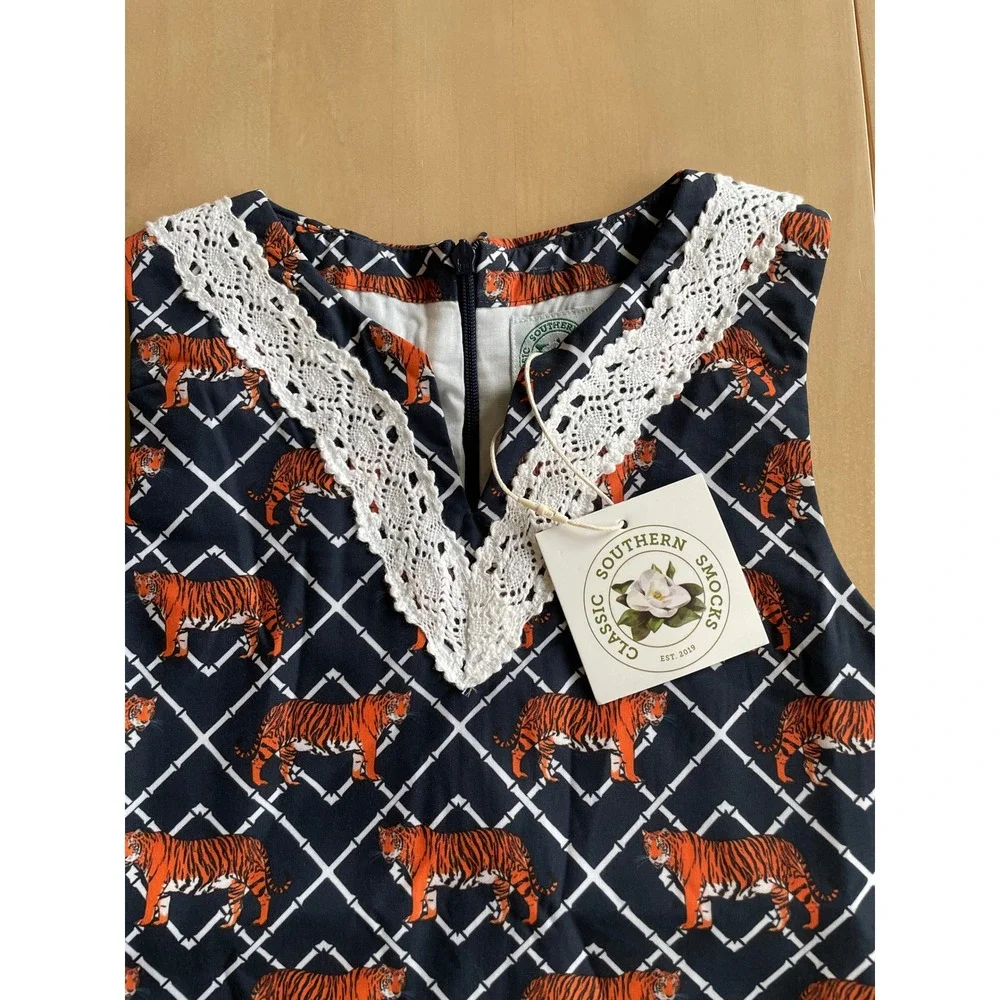 NEW Classic Southern Smocks Girl's Tiger Shift Dress - Sz 3T